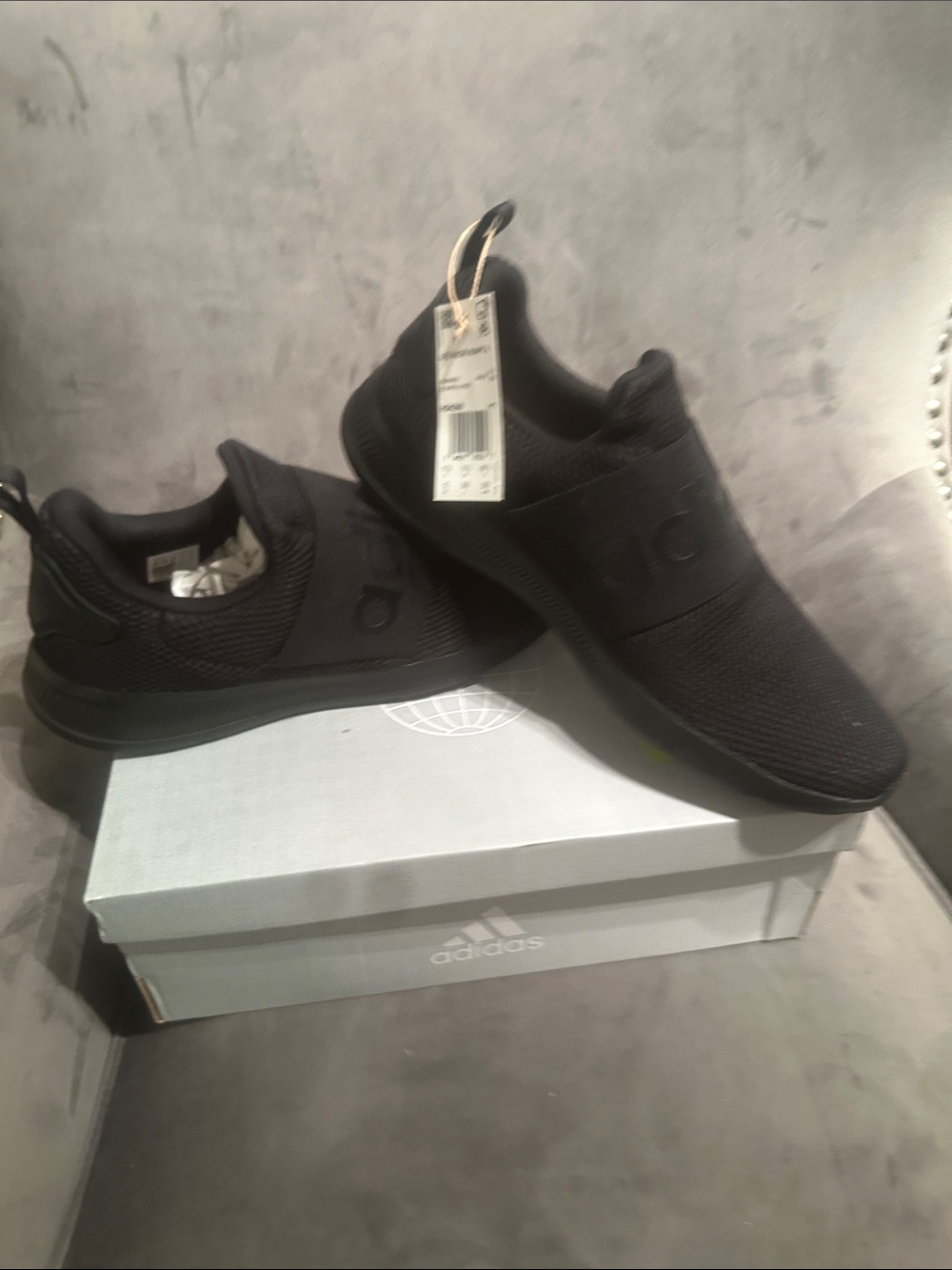 adidas Men’s Black Slip-On Knit Sneakers